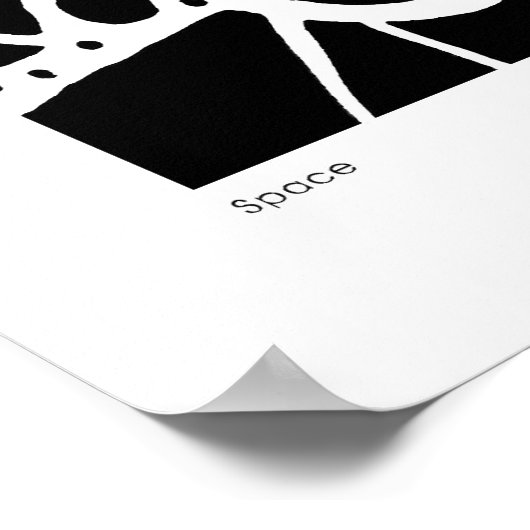 Poster "Space" B&W Art Abstrait (Coin)