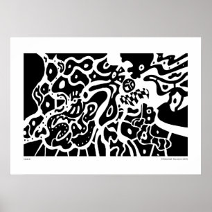 Poster "Space" B&W Art Abstrait