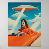 Poster Space Cafe SciFi Poster Flying Car Print Wa (Devant)