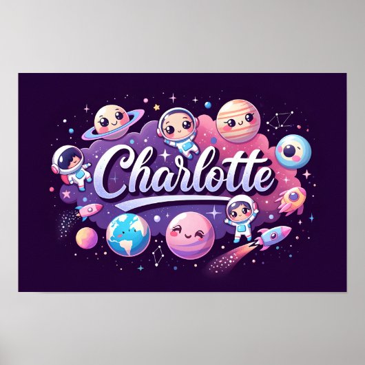 Poster Space Dreams Charlotte Wall Art (Devant)