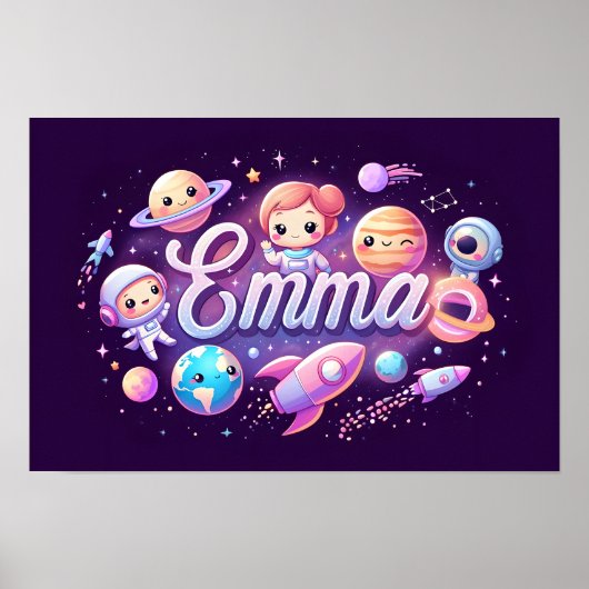 Poster Space Dreams Emma Wall Art (Devant)