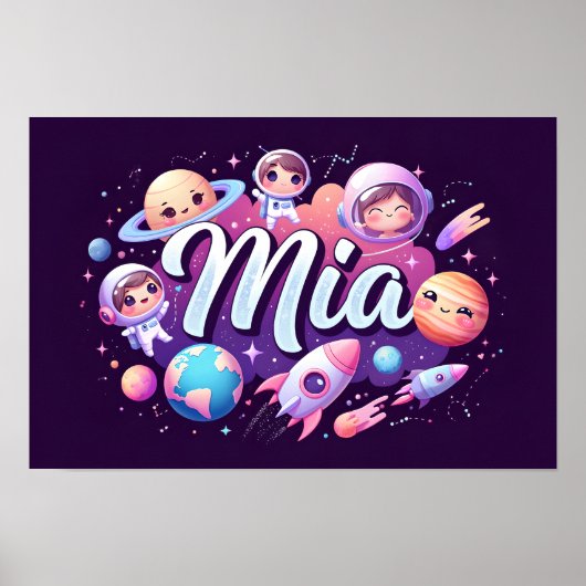 Poster Space Dreams Mia Wall Art (Devant)