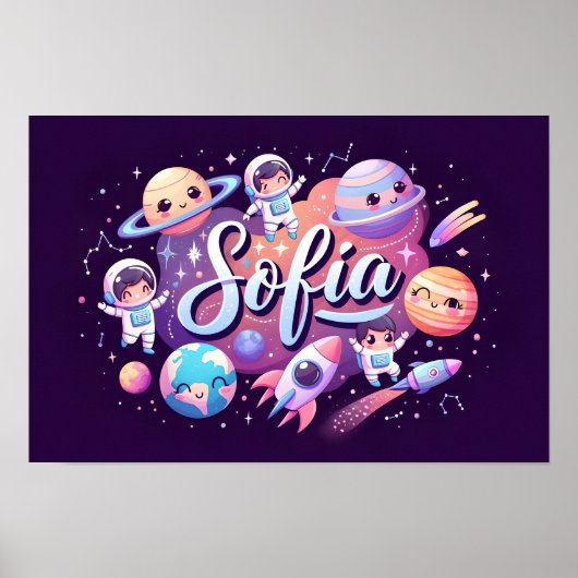 Poster Space Dreams Sofia Wall Art (Devant)