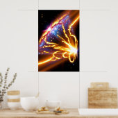 Poster Space Fire Stars Electric Galaxy Night Sky (Cuisine)