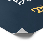 Poster Space Galaxy Anniversaire de la fête Marine Gold W (Coin)