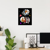 Poster Space Guinea Pigs Astronauts Cosmique Cavy Pet (Bureau à domicile)