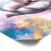 Poster Space Llama équitation Axolotl - Arc-en-ciel (Coin)