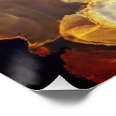 Poster Space Nebula bleu jaune Alcool art (Coin)