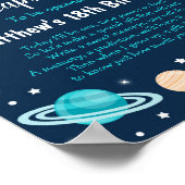 Poster Space Rocket Ship Planet Time Capsule 1st Birthday (Coin)