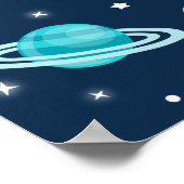 Poster Space Rocket Ship Planètes Anniversaire Bienvenue (Coin)