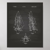 Poster Space Shuttle 1975 Patent Art - Chalkboard (Devant)