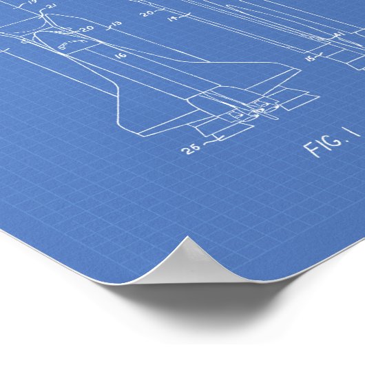 Poster Space Shuttle 1977 Patent Art - Blueprint (Coin)