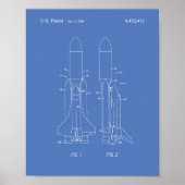 Poster Space Shuttle 1977 Patent Art - Blueprint (Devant)