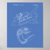 Poster Space Shuttle 1977 Patent Art - Blueprint (Devant)