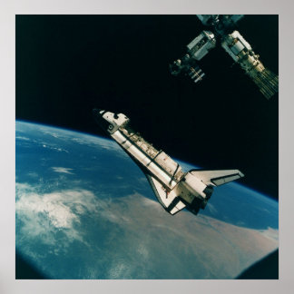 Poster Space Shuttle Atlantis avec MIR