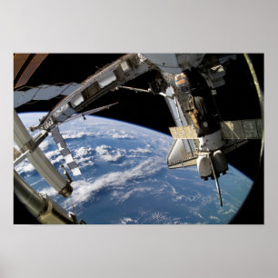 Poster Space Shuttle Atlantis et un vaisseau Soyuz