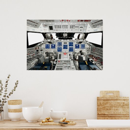 Poster Space Shuttle Discovery OV-103 Cockpit (Cuisine)