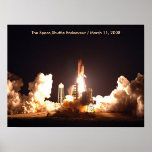 Poster Space Shuttle Endeavour Lifts-off
