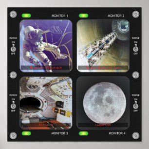 Poster Space Shuttle Monitor Panel