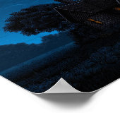 Poster Space Shuttle Rocket Launch At Night Behind Farmho (Coin)