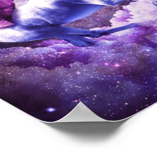 Poster Space Sloth Riding Sur Unicorn (Coin)