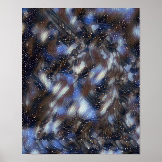 Poster Space Unicorn Magical Horse Nuages dans le ciel (Devant)