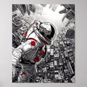 Poster Space World Aerial Shot - Shohei Otomo Style Poste