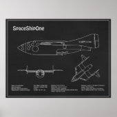 Poster SpaceShipOne - Plans de dessin plan d'avion PD (Devant)