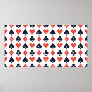 Poster Spade, diamant, coeur, motif de club