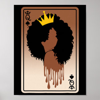 Poster Spades Queen Card Afro American Black History Mont