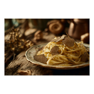 Poster Spaghetti au beurre de truffe