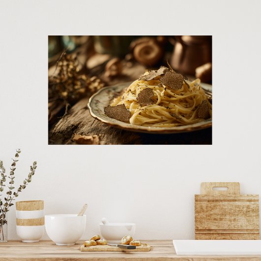 Poster Spaghetti au beurre de truffe (Cuisine)