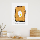 Poster Spaghetti au toast avec oeuf frit. (Cuisine)