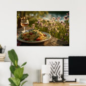 Poster Spaghetti avec Asperges Conseils d'une Riverbank (Bureau à domicile)