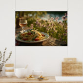 Poster Spaghetti avec Asperges Conseils d'une Riverbank (Cuisine)