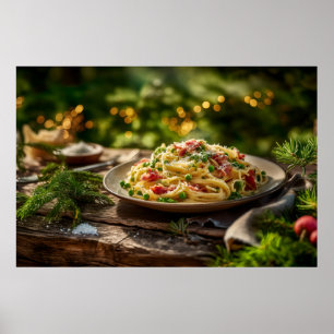 Poster Spaghetti avec sardines et fenouil