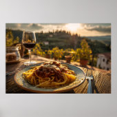 Poster Spaghetti Bolognese sur le vignoble Terrasse Table (Devant)
