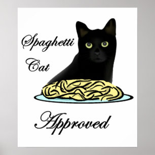 Poster Spaghetti - Chat Approuvé