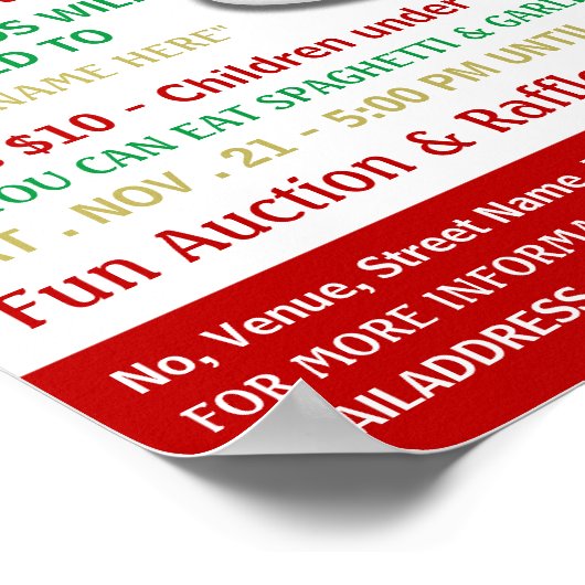 Poster Spaghetti Dinner Fundraiser Event (Coin)