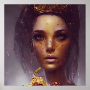 Poster Spaghetti et boulettes de viande déesse