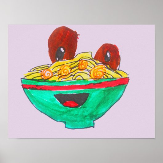 Poster Spaghetti et boulettes de viande humoristique (Devant)