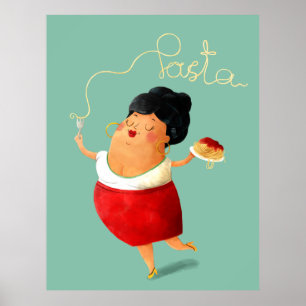 Poster Spaghetti italiens Donna
