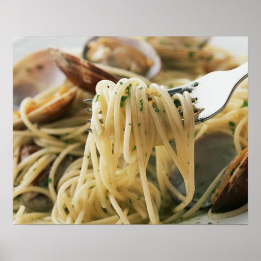 Poster Spaghetti Vongole Bianco (Devant)
