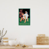 Poster Spaghettini Pasta homme et machine, modifier le te (Cuisine)