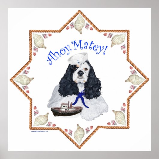 Poster Spaniel Cocker Américain Marin (Devant)
