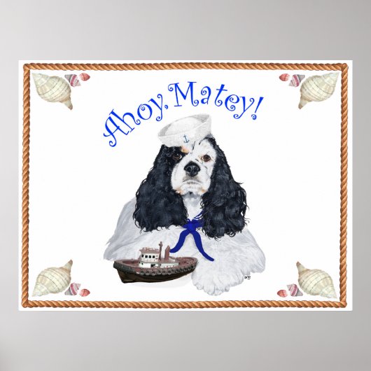 Poster Spaniel Cocker Américain Marin (Devant)