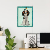 POSTER SPANIEL & OISEAUX (Bureau à domicile)
