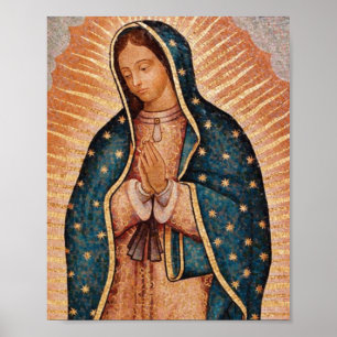 Poster Spanish Guadalupe Mary Funeral Prayer Holy