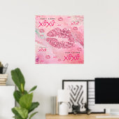 Poster Sparkle Kisses Love Valentines Don Pour Elle (Bureau à domicile)