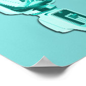 Poster Sparkle Music Note et rétro Microphone Anniversair (Coin)